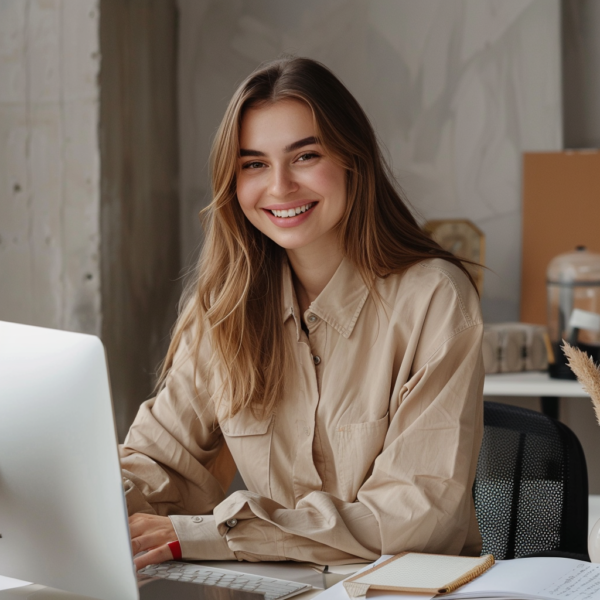 Itinai.com a beautiful smiling russian woman in beige clothes b8bf932d 32bb 4f93 b9c8 615e28e679b8 3