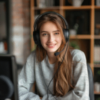 Itinai.com a beautiful friendly smiling girl sits at a table wi c8c3b148 6bff 48c6 b35e d3c9c4d433d6
